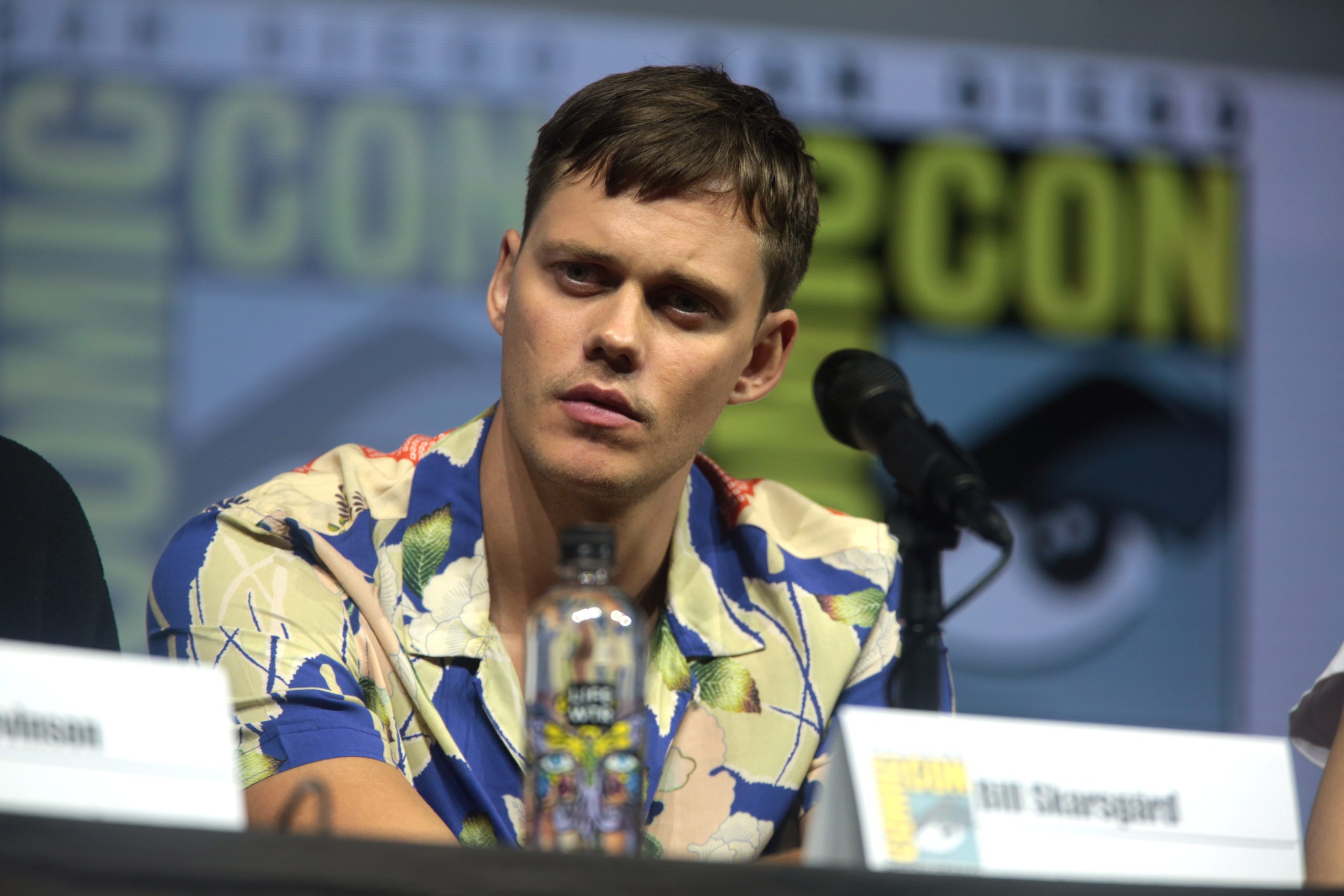 Bill Skarsgård speaking at San Diego Comic-Con in 2018