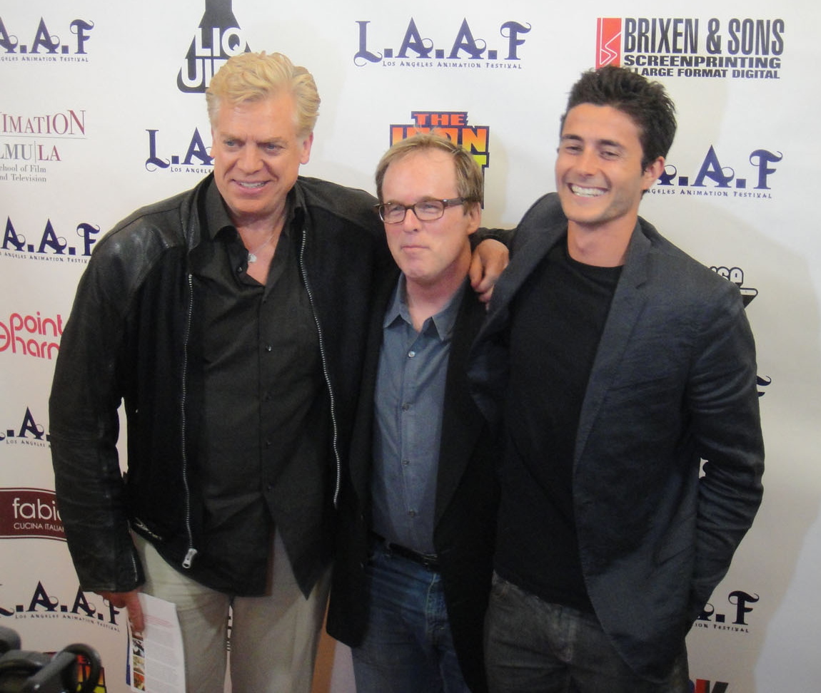 Brad Bird with Christopher McDonald and Eli Marienthal at a 2012 The Iron Giant screening.